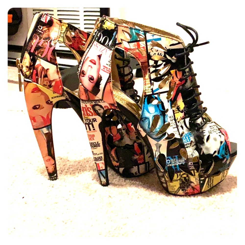Magazine print heel